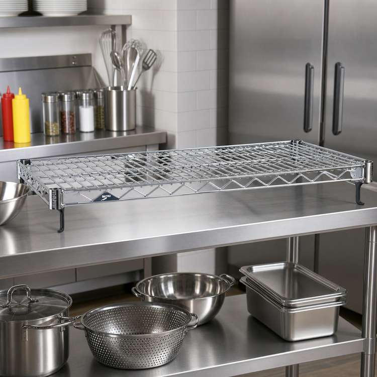 Product image #2 for Metro Super Adjustable Super Erecta Wire Shelf, 42W x 18D, Stainless Steel Finish
