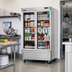 Thumbnail image #2 for Everest Refrigeration EBGNR2 Two-Section Bottom Mount Upright Reach-In Glass Door Refrigerator, 33 Cu. Ft., Stainless Steel
