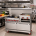 Thumbnail image #3 for American Range 60-Inch Gas Restaurant Range with 4 Open Burners, 36-Inch Raised Griddle/Broiler, and 2 Standard Ovens