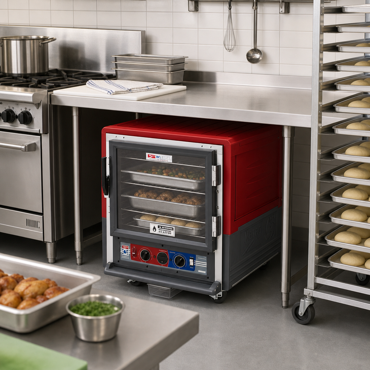 Product image #2 for Metro C5 3 Series Undercounter Heated Holding and Proofing Cabinet with Clear Polycarbonate Door and Universal Wire Slides