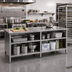 Thumbnail image #2 for John Boos 84-Inch x 24-Inch 16-Gauge Stainless Steel Open-Front Enclosed Base Work Table