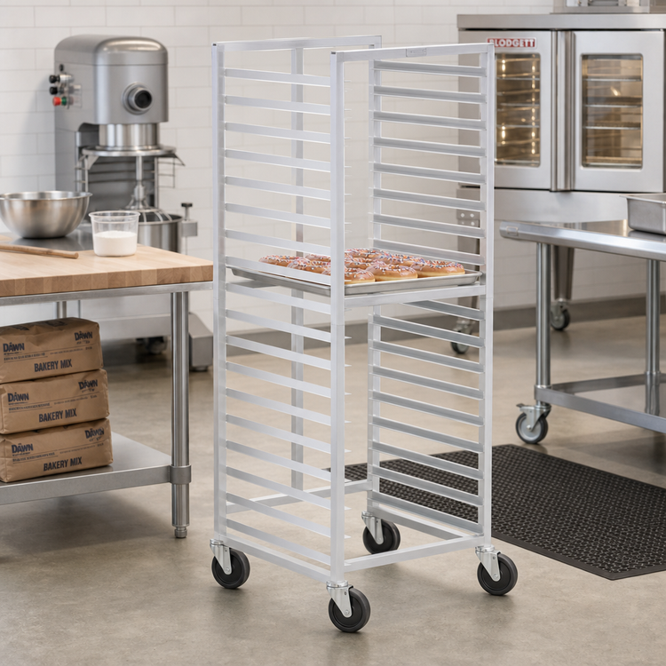 Product image #2 for Channel Manufacturing Aluminum End-Load Donut Screen Rack for 23 x 23-Inch Screens, 15-Screen Capacity