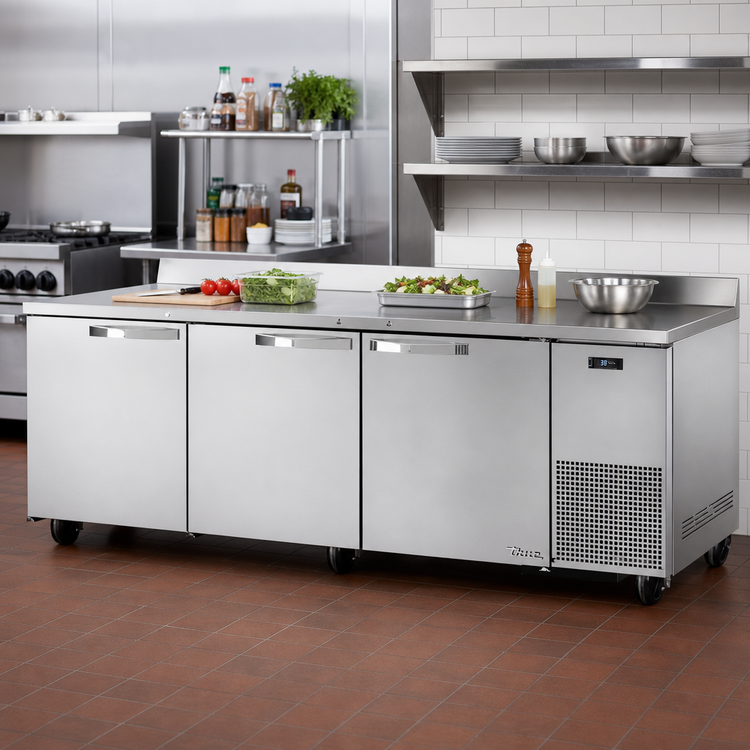 Product image #2 for True SPEC SERIES Three-Section Deep Work Top Refrigerator with Stainless Steel Top and Rear Splash