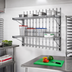 Thumbnail image #2 for WalStor Modular Wall System Double Wall Shelf Kit, 36 x 18 Inch Wire Shelves, Zinc Finish