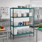Thumbnail image #2 for Metro Super Erecta Pro PR-184874K3-S-4 Green Stationary Polymer Shelving Starter Unit, 18 x 48 x 74 Inches, 4 Shelves, Removable Mats