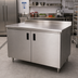 Thumbnail image #2 for Advance Tabco 72-Inch Enclosed Work Table with Cabinet Base, Mid-Shelf, Hinged Doors, and 14-Gauge 304 Stainless Steel Top