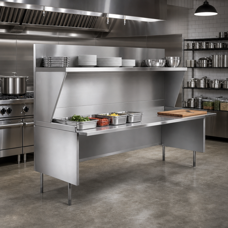 Product image #2 for La Rosa Open Front Modular Equipment Stand, 120 x 30 Inch, 304 Stainless Steel