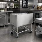 Thumbnail image #2 for Krowne MB-1830 Mobile Stainless Steel Ice Bin with Casters, 97 lb Capacity, Insulated, 30 x 18-1/2 x 30 Inches