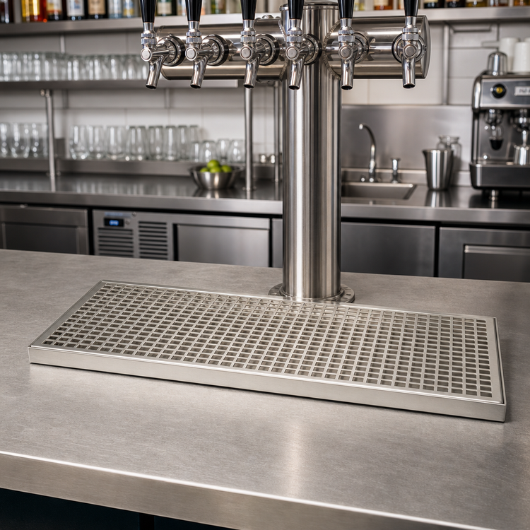Product image #2 for Micro Matic Surface Mount Stainless Steel Drip Tray Trough, 20 x 8 Inches