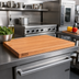Thumbnail image #2 for Boos Block American Cherry Edge Grain Kitchen Countertop with Full-Length Rails, 24 x 25 x 1-1/2 Inch, Penetrating Oil Finish
