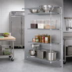 Thumbnail image #2 for Eagle Group EAGLEbrite A4-63-2442Z 4-Tier Add-On Wire Shelving Unit, 42"W x 24"D x 63"H, Zinc Finish