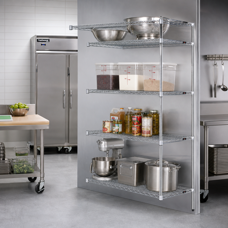 Product image #2 for Eagle EAGLEbrite 4-Tier Add-On Wire Shelving Unit, 42 x 24 x 63 Inches, Zinc Finish