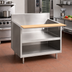 Thumbnail image #2 for La Rosa 114-Inch x 26.5-Inch 304 Stainless Steel Open Cabinet Equipment Stand with Richlite Cutting Board