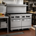 Thumbnail image #2 for Wolf Challenger XL C48SS-8B 48-Inch Gas Restaurant Range with 8 Open Burners and 2 Standard Ovens