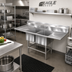 Thumbnail image #2 for Eagle Spec-Master FN Series Coved Corner Two-Compartment Sink with 30-Inch Left Drainboard, 67-1/2 x 27 Inches, 14 Gauge Stainless Steel