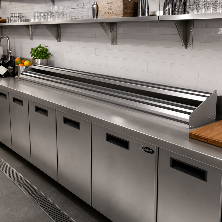 Product image #2 for Krowne Royal Series Double Built-In Stainless Steel Speed Rail, 90-Inch