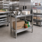 Thumbnail image #2 for BK Resources SSU3-4324 Stainless Steel Dry Storage Shelving Unit, 43"W x 24"D x 38"H, 2 Adjustable Shelves