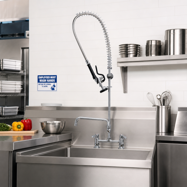 Product image #2 for equip 8-Inch Centers Deck-Mount Pre-Rinse Unit with 12 1/8-Inch Add-On Faucet