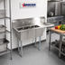 Thumbnail image #2 for Omcan USA Three-Compartment Space Saver Sink with 16-Inch Right Drain Board
