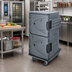 Thumbnail image #3 for Cambro Camtherm Tall Profile Electric Hot Holding Cart for Sheet Pans and Food Pans, Double Door, Granite Gray