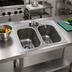 Thumbnail image #2 for Eagle Group Self-Rimming Two-Compartment Drop-In Sink with 12 x 14 x 9-1/2 Inch Bowls, Faucet and Basket Drains