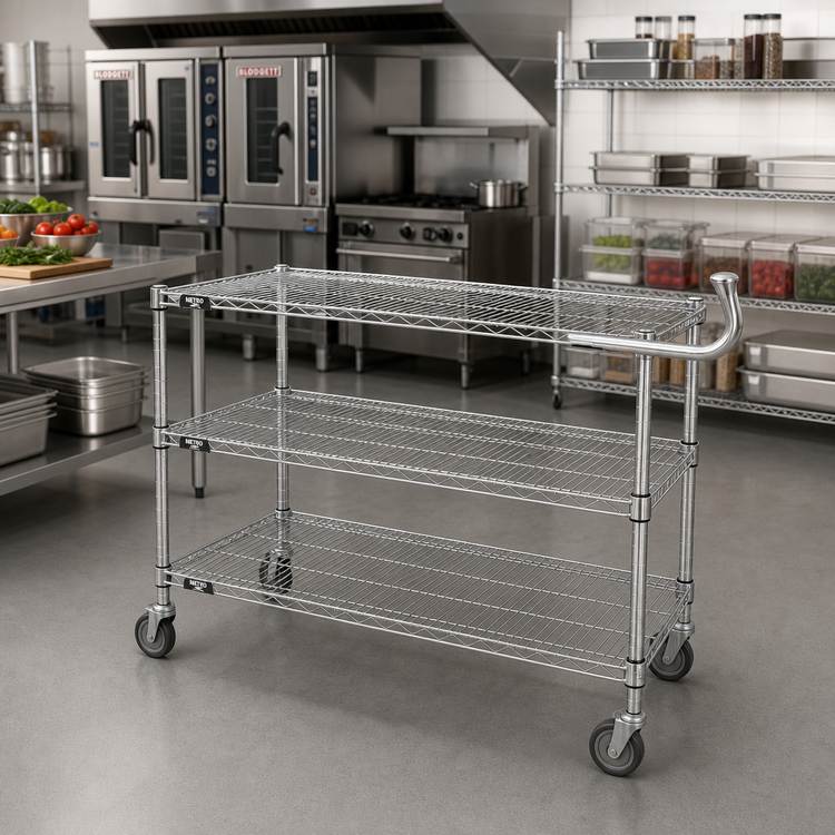Product image #2 for Metro Super Erecta 24-Inch Stainless Steel Cart Extended Handle