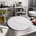 Thumbnail image #2 for 21-1/2 Inch Round Melamine Serving Board with White Marble Pattern