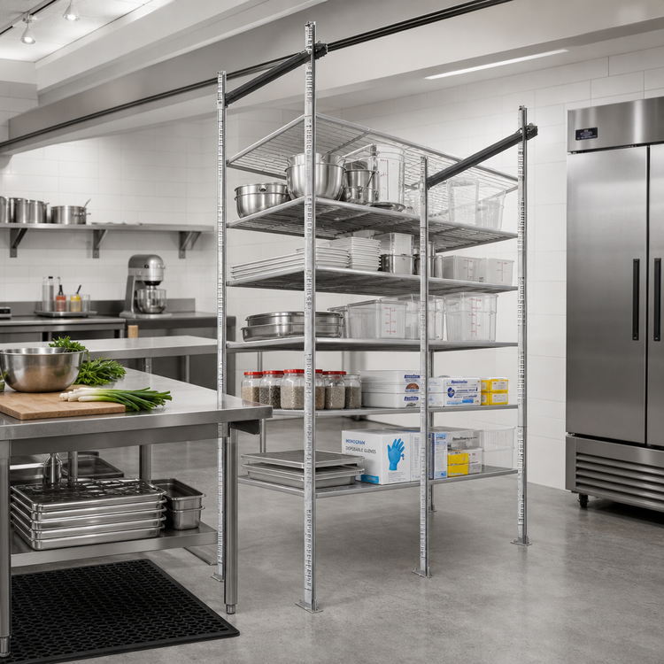 Product image #2 for Quantum 24-Inch Stationary End Kit for Overhead Track Shelving