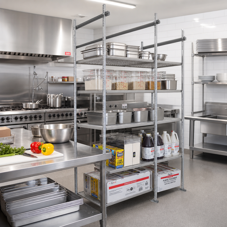 Product image #2 for Quantum 24-Inch Stationary End Kit for Overhead Track Shelving