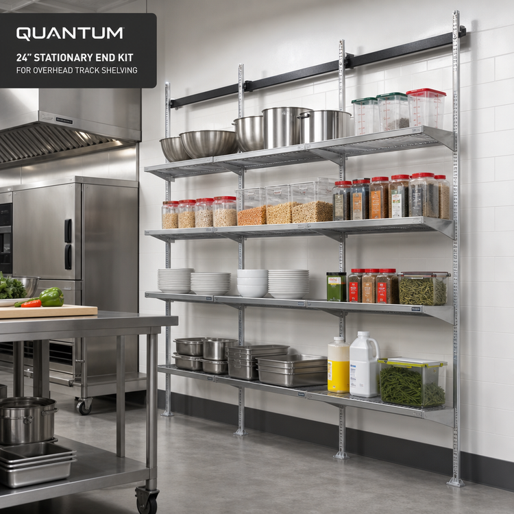 Product image #2 for Quantum 24-Inch Stationary End Kit for Overhead Track Shelving