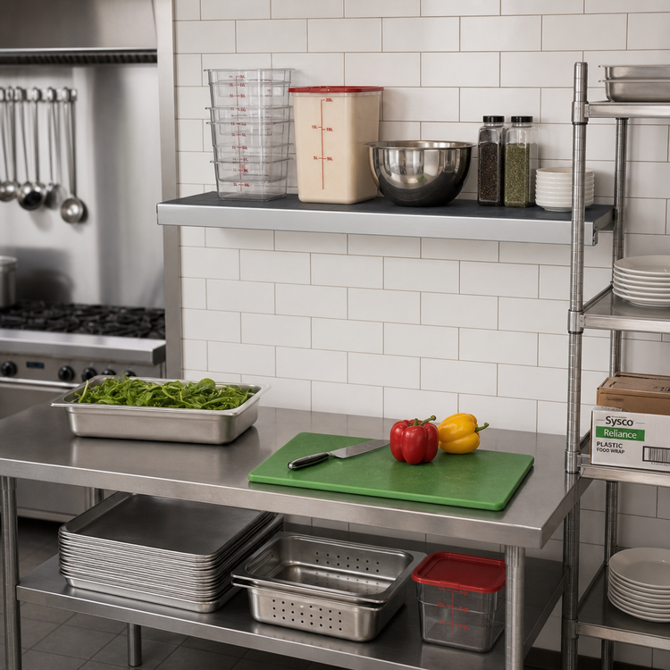 Product image #2 for Fermostock 59 Inch x 22 Inch Solid Horizontal Polymer Shelf with Anodized Aluminum Frame