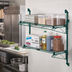 Thumbnail image #2 for Quantum Cantilever Double Shelf Wall-Mount Wire Shelving Unit with 24 x 14 Inch Shelves, Green Epoxy Finish