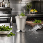 Thumbnail image #2 for American Metalcraft JC12 12 oz. Beaded Mirrored Stainless Steel Mint Julep Cup Case of 24
