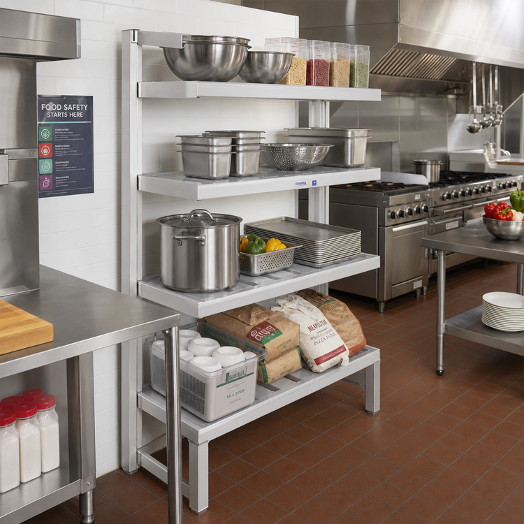 Product image #2 for Channel TT2060 Tubular Cantilever Shelving Unit, 60"W x 20"D x 72"H, Aluminum
