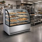 Thumbnail image #2 for Hurakan by Equip.me 59-Inch Full-Service Refrigerated Bakery Display Case with Curved Glass