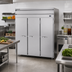 Thumbnail image #2 for Beverage-Air P-Series PRD3HC-1AS Three-Section Pass-Thru Reach-In Refrigerator, 6 Solid Doors, 73.99 Cu. Ft., Top-Mounted Self-Contained Refrigeration