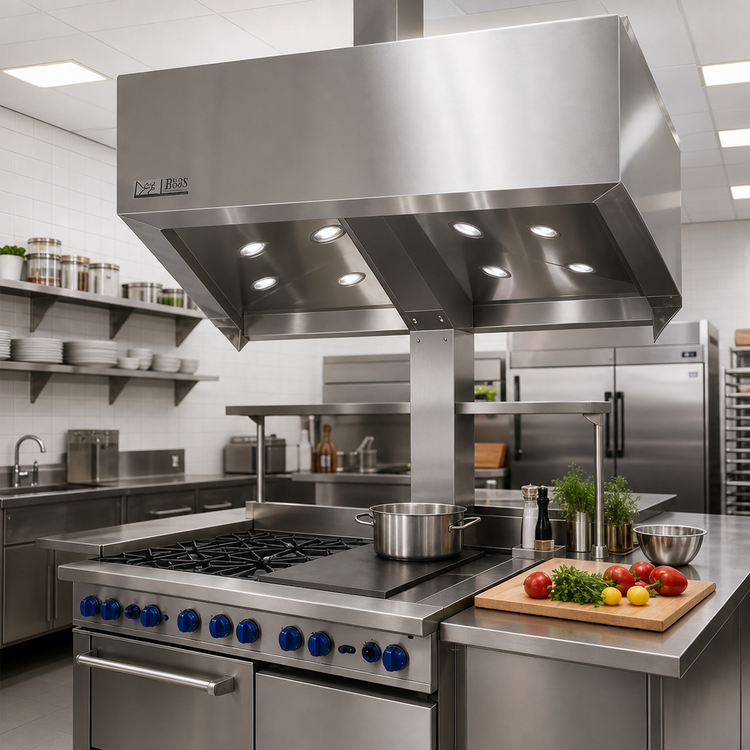 Product image #2 for John Boos C2HB-42-2 Ventless Condensate Hood, Box Type, 42 x 42 x 25 Inches, Stainless Steel