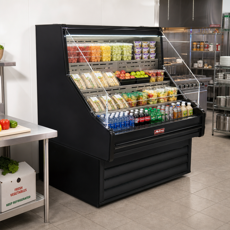 Product image #2 for Howard-McCray R-OS35E-6 75" Black Remote Impulse Open-Air Merchandiser with LED Lighting