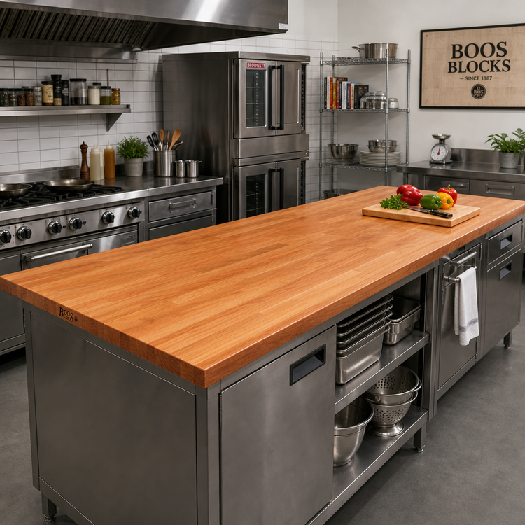 Product image #2 for John Boos Boos Block 72" x 30" American Cherry Kitchen Countertop with Varnique Finish