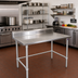 Thumbnail image #2 for Stallion 72 Inch x 30 Inch 14 Gauge Stainless Steel Top Work Table with 5 Inch Backsplash and Safety Edge