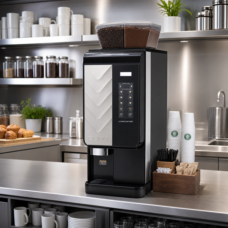Product image #2 for BUNN Crescendo Bean-to-Cup Single Cup Coffee Brewer with Bean and Powder Hoppers