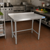 Thumbnail image #2 for BK Resources 60-Inch x 18-Inch Stainless Steel Open Base Riser Top Work Table with 1-1/2-Inch Rear Riser and Galvanized Legs