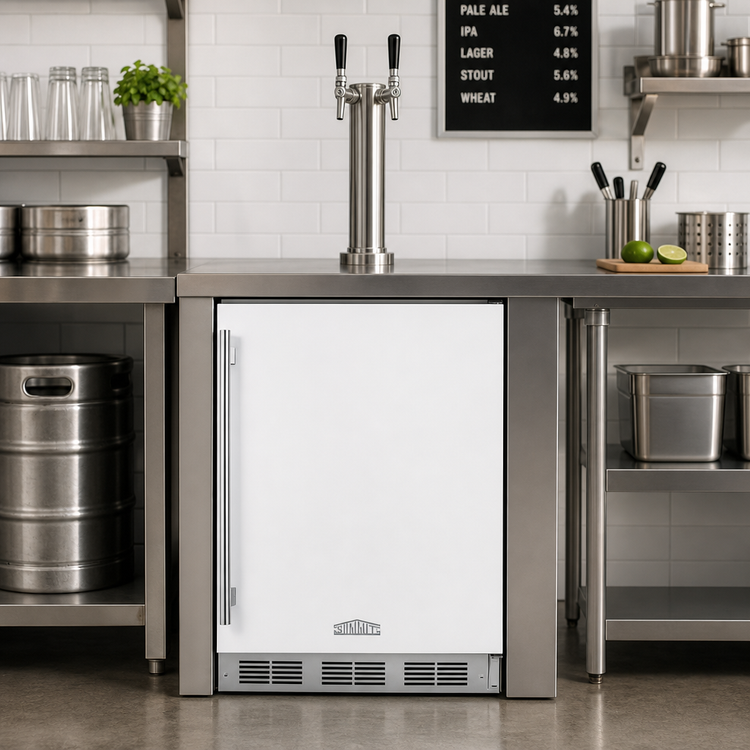 Product image #3 for Summit Commercial 24-Inch Wide ADA-Compliant White Kegerator for Two 1/6-Barrel Kegs