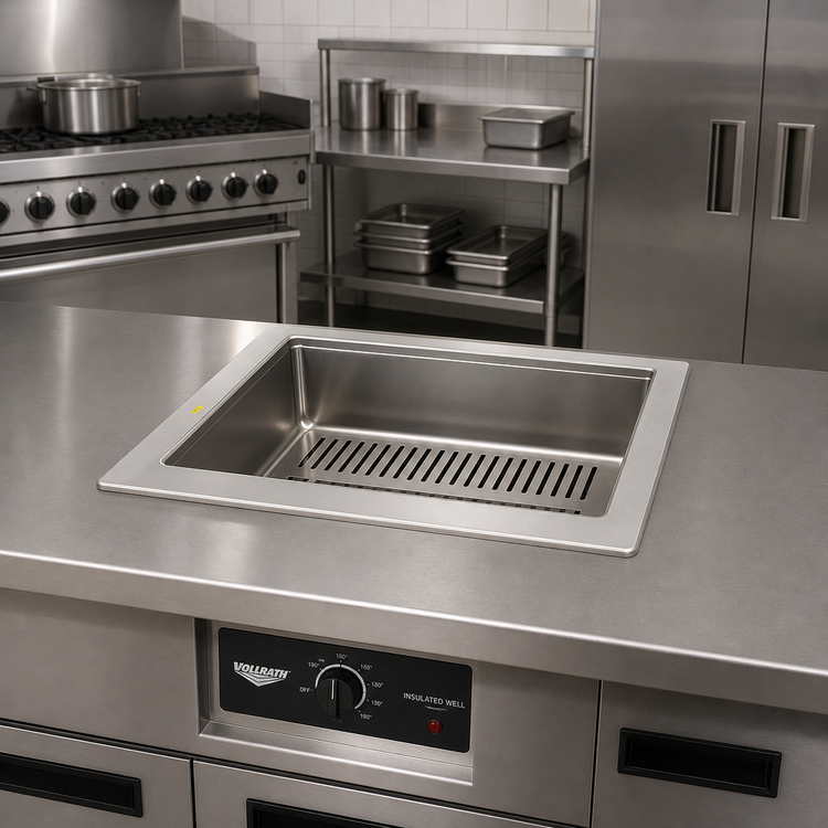 Product image #2 for Vollrath Electric Insulated 1-Well Hot Food Well Drop-In Unit with Thermostatic Control, 120V