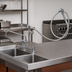 Thumbnail image #2 for T&S Brass B-0177 8-Inch Center Deck-Mount Add-On Mixing Faucet with 12-Inch Swing Nozzle and Spray Unit