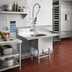 Thumbnail image #2 for John Boos Pro-Bowl 1-Compartment Sink with Left and Right Drainboards, 14/300 Stainless Steel, 57-1/4 x 23-1/2 x 44-1/16 Inches