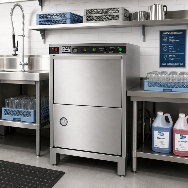 Product image #2 for Moyer Diebel Craft Series 601HTG-HSR9KW Undercounter High-Temperature Glasswasher with 9 kW Booster