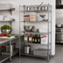 Thumbnail image #2 for Quantum 30 Inch x 18 Inch x 54 Inch 5-Shelf Stainless Steel Stationary Wire Shelving Starter Kit