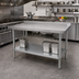 Thumbnail image #2 for John Boos Stallion Economy 72 x 18-Inch Stainless Steel Top Work Table with Rear Riser and Undershelf