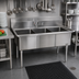 Thumbnail image #2 for John Boos E-Series 3-Compartment 18-Gauge 300 Series Stainless Steel Sink with Boxed Backsplash and Legs